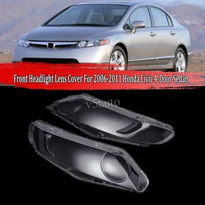 Pair Headlamp Headlight Lens Cover Clear Lampshade For Honda Civic 4D 2006-2011 - Picture 1 of 9
