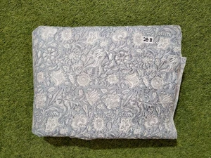 Indian Handmade Gray Floral Print Dressmaking, Sewing Running Fabric 2.5 Yards - Picture 1 of 4