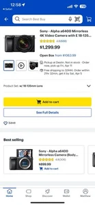 Sony Alpha a6400 24.2 MP 4K Mirrorless Camera w/ 16-50mm Lens and Accessories - Picture 1 of 1