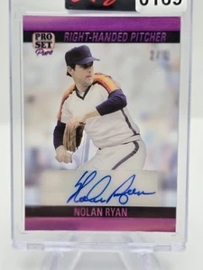 2023 Leaf Pro Set Pure Pink 2/10 Nolan Ryan Autograph - Picture 1 of 3