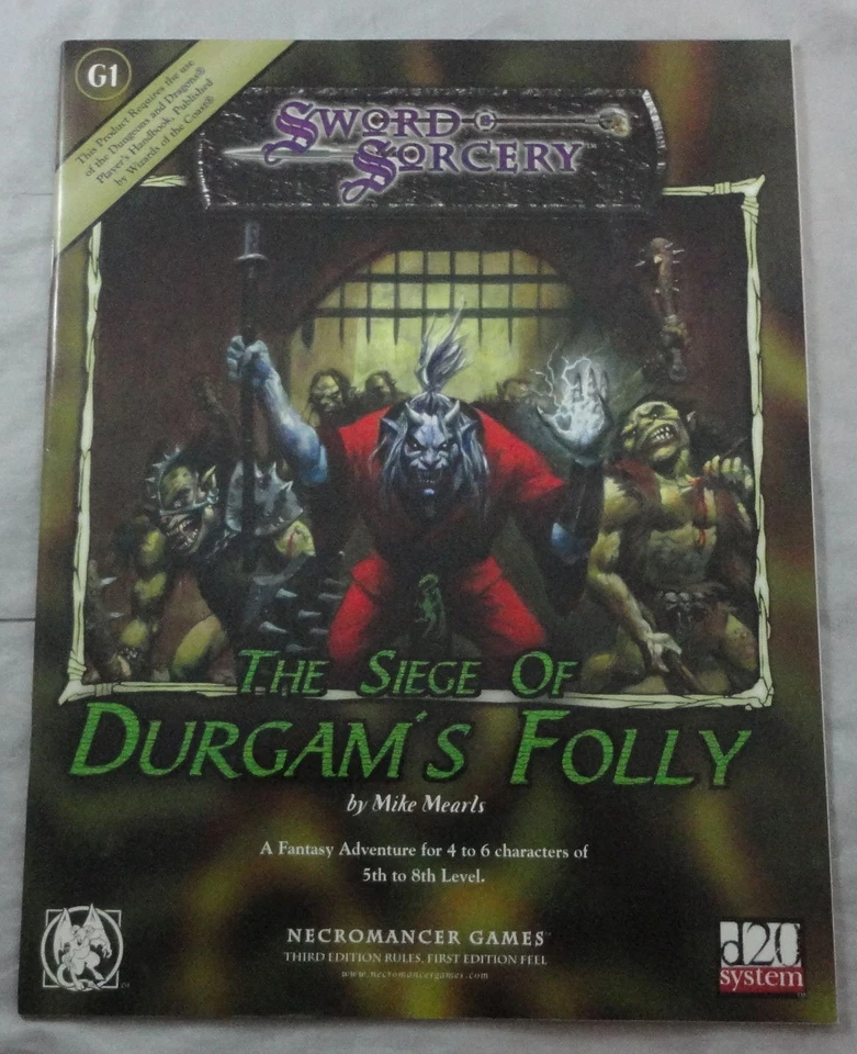 Dungeons & Dragons 3rd Ed Sword & Sorcery The Siege of Durgam's Folly Adventure Foto 1 de 1