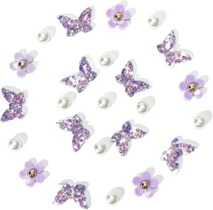 Pink Butterfly Shoe Charms for Women, Flower Charm Summer Purple - Picture 1 of 8