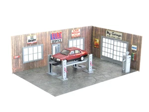 DIY Scale 1:43 Wooden service garage Car models display Diorama model kit 1/43 - Picture 1 of 16