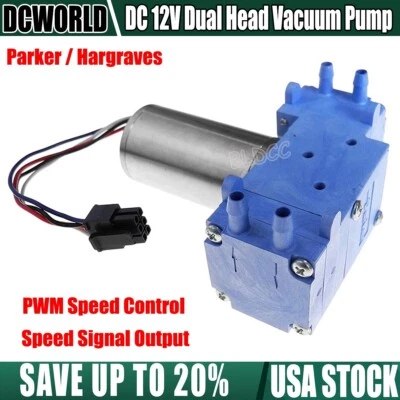 Parker / Hargraves DC 12V Brushless Motor Vacuum Pump Double Head Diaphragm Pump - Image 1 of 4
