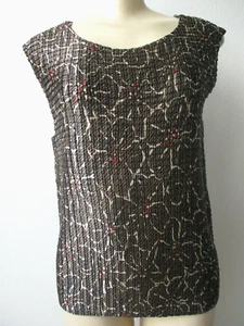 GEORGE MULTI-COLOR FLORAL DESIGN CRINKLE STRETCHY SLEEVELESS SIZE L - NEW - Picture 1 of 4