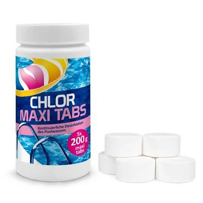 Chlortabletten Maxi für Pool 1 kg langsam löslich Tabs Pflege Schwimmbad Chlor - Bild 1 von 3