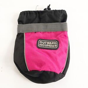 Outward Hound Dog Treat Bag Belt Clip On Pink Black Nylon Drawstring Closure HGC