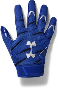 Under Armour Spotlight Men's NFL Football Gloves Royal Blue Size Small MSRP $45 - Picture 1 of 2
