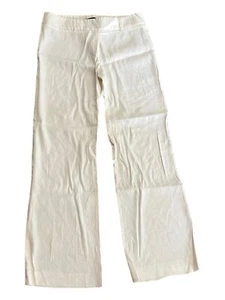 BCBGMAXAZRIA Women Ivory Linen Blend Pants, Size 0 - Picture 1 of 21