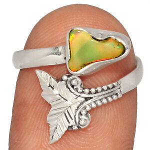 Ethiopian Opal Rough 925 Sterling Silver Ring Jewelry s.6.5 BR32993 251G 