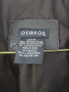 George A-2 Bomber Jacket - Genuine Leather - Dark Brown - XL - Picture 1 of 7
