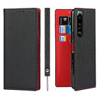 Genuine Leather Card Slots Flip Case Cover for Sony Xperia 10 V/1 V/5 Ⅲ/II/Pro-I
