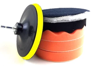 7 PC 5" DIAM x 5/8" Thread Q-Release Adapter Pad Cleaning/Polishing/Buffing Kit - Picture 1 of 8