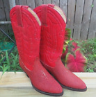 Decktile Red Rare Boots EXOTIC skins StingRay NIB  MADE IN USA 6.5M  Hand Tooled