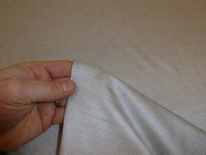 BEIGE - Double Width Curtain Fabric from LELIEVRE (Paris) - Chevron CS Sable - Picture 1 of 8