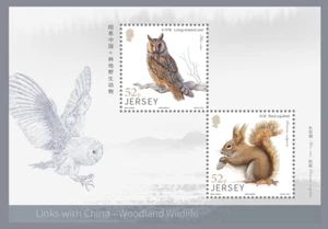 Estampillas de Jersey "Enlaces con China - Vida Silvestre Bosque" MNH 2v Hoja de Recuerdo 2019 - Imagen 1 de 1