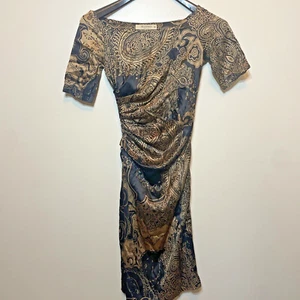 Etro festliches Urlaubskleid aus Seide gold metallic schwarz Paisley US klein Größe 4 - Bild 1 von 11