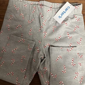Carter's Girls Legging Pants Christmas Candy Canes  Size 8  NwT - Picture 1 of 3