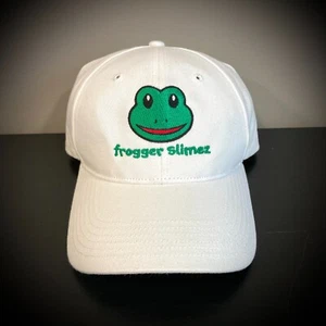 SOMBRERO FROGGER SLIMEZ rana blanco verde curvo pico estructurado ajuste hombre/mujer adulto - Imagen 1 de 8
