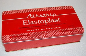 große alte Blechdose Elastoplast Verbandsmaterial 1966 England Airstrip Pflaster - Bild 1 von 5