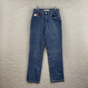Y2K Vintage Tommy Hilfiger Jeans 4 6 26 27 Women Relaxed Straight Leg Logo Patch - Picture 1 of 12