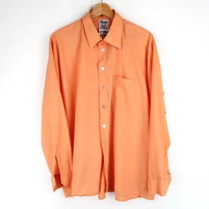 Vintage 70's Dagger Collar Mens Shirt Disco Orange SZ 2XL (T5613) - Picture 1 of 5