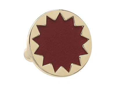 ANILLO SUNBURST HOUSE OF HARLOW 1960 CHAPADO EN ORO SOBRE CUERO ARÁNDANO  Foto 1 de 3