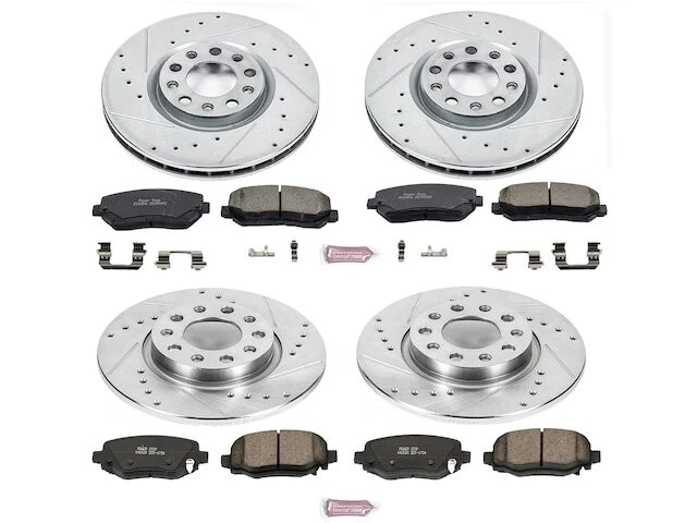 Kit de pastillas de freno y rotor delanteras y traseras 35DQHH78 para Chrysler 200 2015 2016 2017 Foto 1 de 1