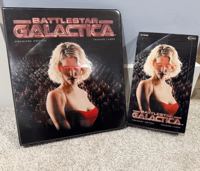 Battlestar Galactica Premiere Edition álbum Rittenhouse, juego base, + tarjetas de persecución Foto 1 de 4