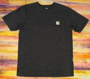 ⭐Mens Carhartt T Shirt Top Cotton Blend Heavyweight Short Sleeve Pocket Gray S - Picture 1 of 7
