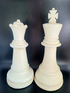 Piezas de Ajedrez Rey y Reina Resina Estatuilla Estante Cuidador Mesa Decoración 10.7.8" 9.58" - Imagen 1 de 11