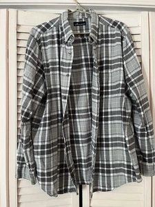Camisa John Ashford Para Hombre Franela Botón Carbón Cuadros Grande 8046 Defectos - Imagen 1 de 10