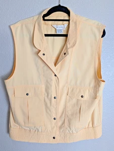 Nachrichten Weste Damen groß hellpfirsich Utility Druckknopf Safari ärmellos - Bild 1 von 7