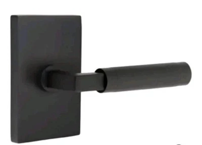 Palanca de puerta de paso Emtek 5112US19.LSUS19.KNUS19.LH moleteada L-cuadrada para zurdos, Foto 1 de 3