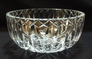 Vintage Waterford Cut Crystal 8” Round Large Bowl Signed Criss Cross Pattern - Picture 1 of 8
