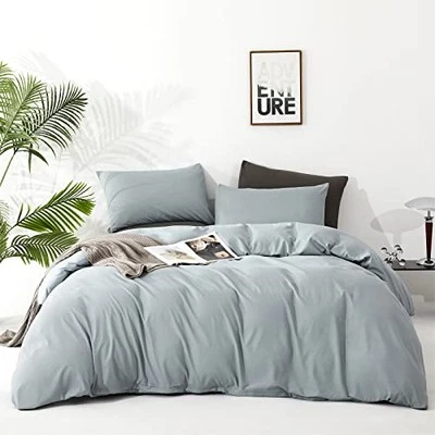  Blue Comforter Set Light Blue Bedding Comforter Set Solid King 1-mist Blue - Image 1 of 4