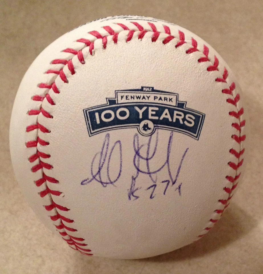 Boston Medias Rojas ADRIAN GONZALEZ Firmado 100 Años FENWAY PARK OML Béisbol   Foto 1 de 1