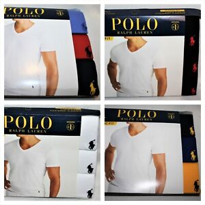 Polo Ralph Lauren V-Neck Classic Fit Three 3 Pack Cotton T Tee Shirt $42 NWT