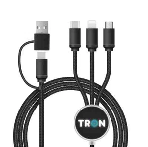 5-in-1 Braided Charging Cable - 5FT, with LED Light - Picture 1 of 2