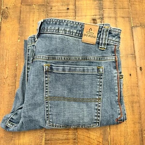 Prana Axiom Straight Leg Denim Jeans Mens 34x29 Mid Rise Outdoors Normcore - Picture 1 of 20