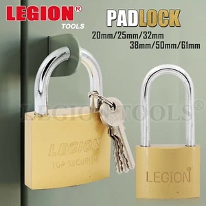 Padlock 20/25/32/38/48/61mm Hardened Steel Shackle Dual Locking Levers - Picture 1 of 11
