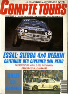 COMPTE TOURS n°21 12/1991 FORD SIERRA COSWORTH GrA SAN REMO CEVENNES EMOSPORT - Imagen 1 de 1