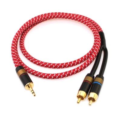 RCA Audio Cable Jack 3.5 to 2 RCA Cable Splitter Aux Cable for TV PC Amplifiers - Image 1 of 4