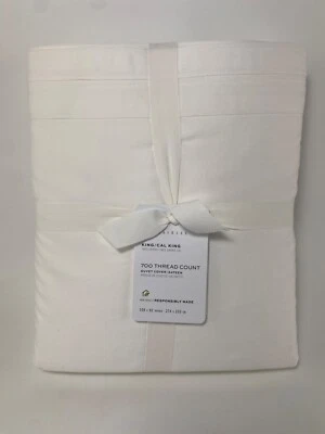 Pottery Barn 700 Thread Count King/Cal King White Duvet Cover NWT - Image 1 of 4