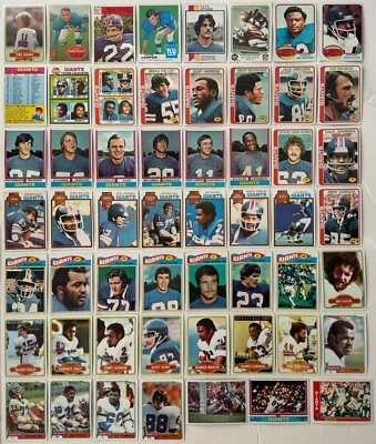 New York Giants Topps Philadelphia Gum Football Cards 1960s 70s 80s Lot of 55 - Image 1 of 4