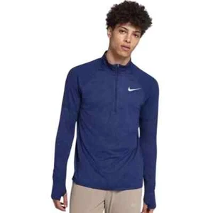 Nike Dri-Fit Element 2.0 Half-Zip Blue Men's Long Sleeve Running Top Size S_M_L - Picture 1 of 10