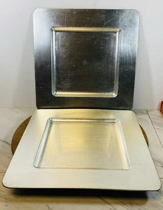 Threshold Silver Square Plates Set Of 2 (12”x12”) - Picture 1 of 5