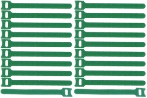 20 x Klett-Kabelbinder wiederverwendbar 150 x 22 mm grün Kabelklett Klettband - Picture 1 of 7
