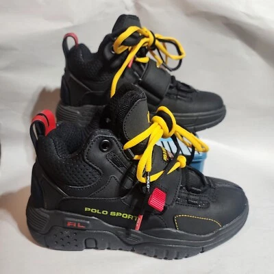 Size- 5 Polo Sport Ralph Lauren PS 100 SK HTL Strap Suede Mid black Sneaker  - Image 1 of 4