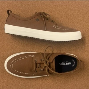 Sperry Size 11 Pier Lug 3-Eye Tab Top Sider Brown Nubuck Memory Foam - Picture 1 of 6